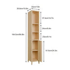 GDFStudio Xinyi Armoire de rangement haute de style rustique à 5 niveaux en bambou avec une porte, 65H