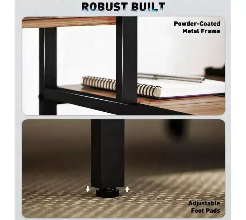 TUYOHW Bureau d'ordinateur, Bureau d'ordinateur de maison avec support CPU, étagère réversible à 4 niveaux, support d'écran, bureau d'écriture pour bureau à domicile, étude, petits espaces