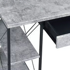 TUYOHW Bureau d'ordinateur de bureau avec rangement, tiroir, 8 compartiments, piètement luge en métal, plateau en bois, bureau d'écriture pour bureau à domicile