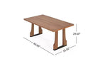 TUYOHW 63 Table de salle à manger rectangulaire pour 6-8 personnes, table de cuisine de style campagnard avec cadre en bois massif pour salon, résistante aux rayures et à l'eau