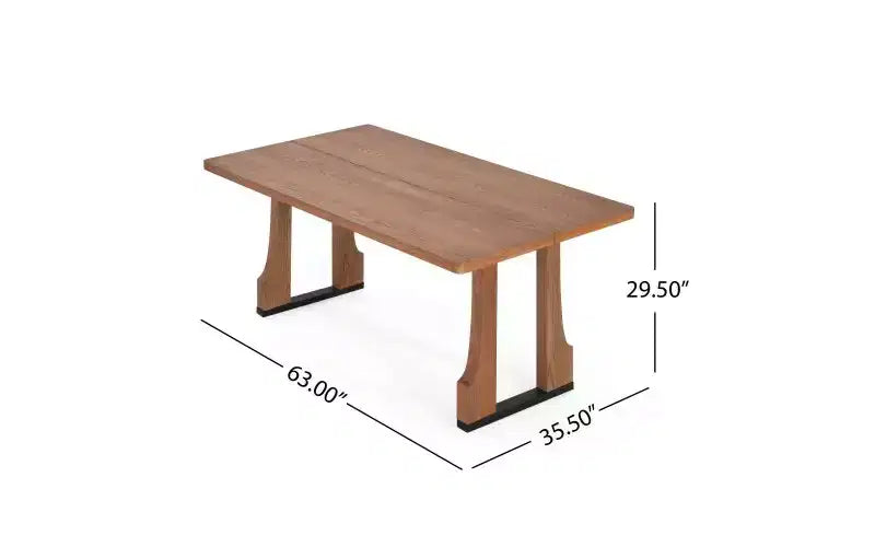 TUYOHW 63 Table de salle à manger rectangulaire pour 6-8 personnes, table de cuisine de style campagnard avec cadre en bois massif pour salon, résistante aux rayures et à l'eau