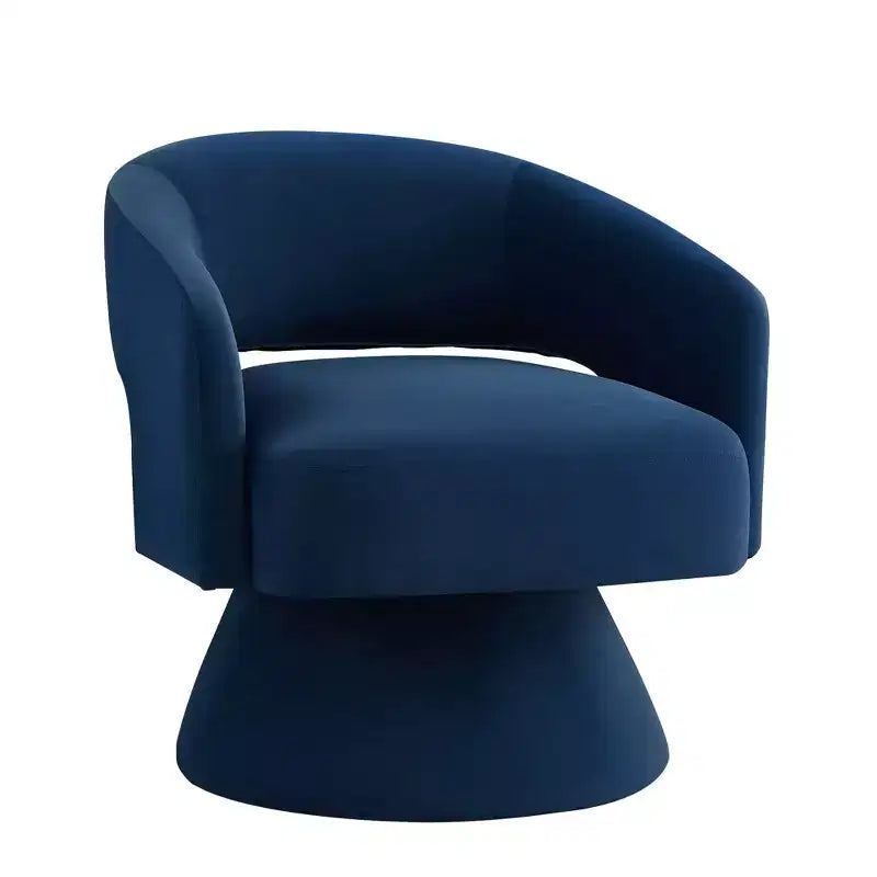 TUYOHW Fauteuil d'appoint pivotant moderne avec revêtement en velours, chaise ronde en forme de tonneau avec dossier ouvert et accoudoirs, chaise confortable pour chambre, salon