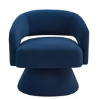TUYOHW Fauteuil d'appoint pivotant moderne avec revêtement en velours, chaise ronde en forme de tonneau avec dossier ouvert et accoudoirs, chaise confortable pour chambre, salon