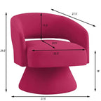 TUYOHW Fauteuil d'appoint pivotant moderne avec revêtement en velours, chaise ronde en forme de tonneau avec dossier ouvert et accoudoirs, chaise confortable pour chambre, salon