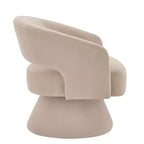 TUYOHW Fauteuil d'appoint pivotant moderne avec revêtement en velours, chaise ronde en forme de tonneau avec dossier ouvert et accoudoirs, chaise confortable pour chambre, salon