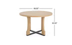 TUYOHW 48 Table de cuisine ronde pour 4 personnes, table à manger résistante aux rayures avec piètement en tréteaux, table compacte et peu encombrante pour salle à manger