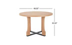 TUYOHW 48 Table de cuisine ronde pour 4 personnes, table à manger résistante aux rayures avec piètement en tréteaux, table compacte et peu encombrante pour salle à manger