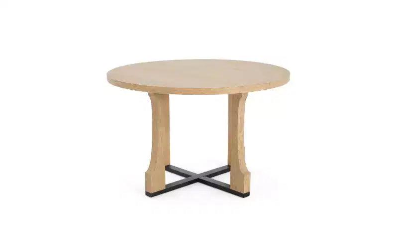 TUYOHW 48 Table de cuisine ronde pour 4 personnes, table à manger résistante aux rayures avec piètement en tréteaux, table compacte et peu encombrante pour salle à manger