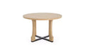 TUYOHW 48 Table de cuisine ronde pour 4 personnes, table à manger résistante aux rayures avec piètement en tréteaux, table compacte et peu encombrante pour salle à manger