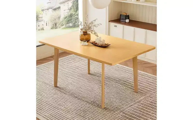 TUYOHW 60 Table de cuisine rectangulaire pour 4, table à manger minimaliste avec cadre en bois massif, table polyvalente pour salle à manger, salon, capacité de 204 kg