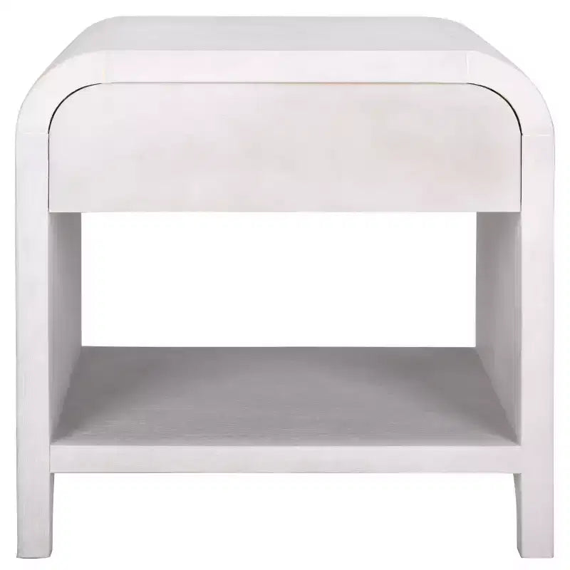 Table de chevet Birkin à 1 tiroir et 1 étagère - NST6613 - Blanc délavé - Safavieh