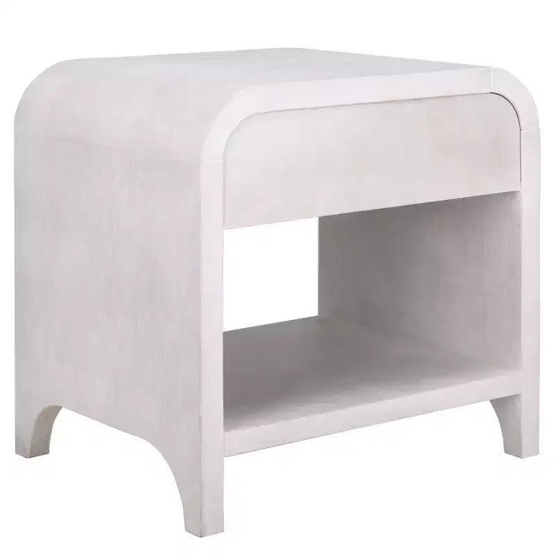 Table de chevet Birkin à 1 tiroir et 1 étagère - NST6613 - Blanc délavé - Safavieh
