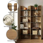 MAYEERTY Étagère de style ferme à 5 niveaux, bibliothèque à double largeur de 180 cm de hauteur avec rangement ouvert