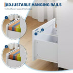 Acekool Caisson de bureau mobile 3 tiroirs avec serrure, meuble de classement sous bureau, organisateur de rangement en bois