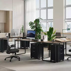 Acekool Caisson de bureau mobile 3 tiroirs avec serrure, meuble de classement sous bureau, organisateur de rangement en bois