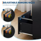 Acekool Caisson de bureau mobile 3 tiroirs avec serrure, meuble de classement sous bureau, organisateur de rangement en bois