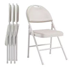 COZONY Folding Chairs Set of 4 /8  PU Upholstered Metal Foldable Chairs, 350 lb Capacity