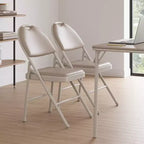 COZONY Lot de 4/8 chaises pliantes en métal rembourrées en PU, capacité de 158 kg