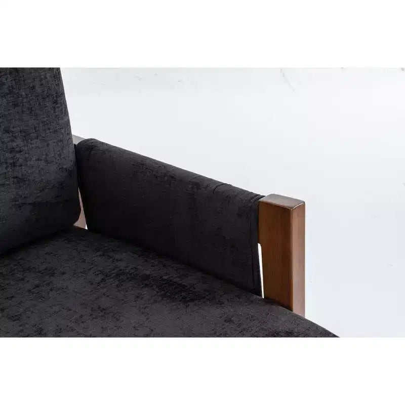 Fauteuil d'appoint moderne du milieu du siècle TUYOHW avec fauteuil de salon en bois rembourré en chenille avec accoudoir Fauteuils simples pour le salon, la chambre