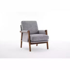 Fauteuil d'appoint moderne du milieu du siècle TUYOHW avec fauteuil de salon en bois rembourré en chenille avec accoudoir Fauteuils simples pour le salon, la chambre
