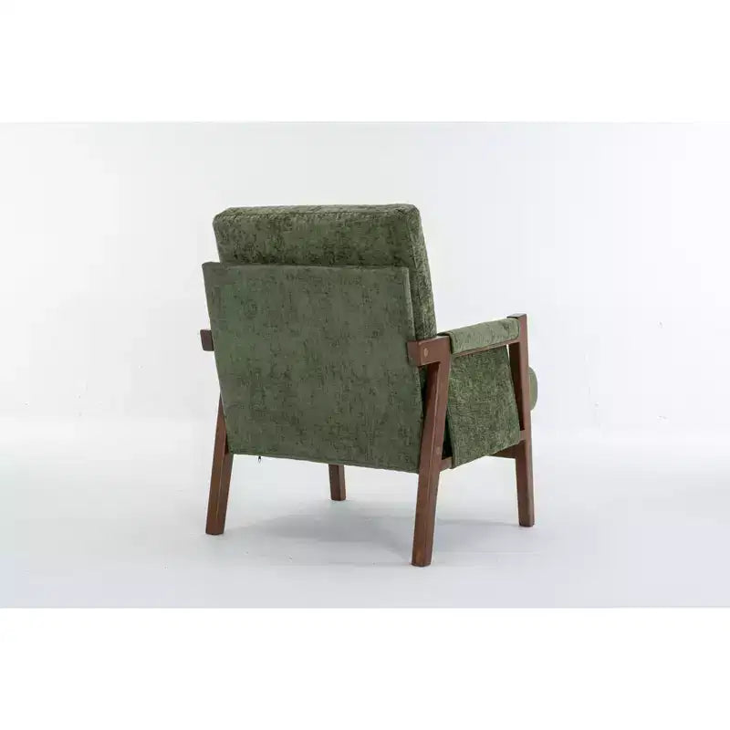 Fauteuil d'appoint moderne du milieu du siècle TUYOHW avec fauteuil de salon en bois rembourré en chenille avec accoudoir Fauteuils simples pour le salon, la chambre