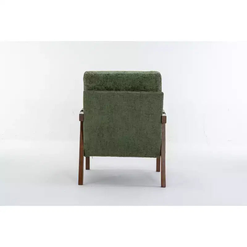 Fauteuil d'appoint moderne du milieu du siècle TUYOHW avec fauteuil de salon en bois rembourré en chenille avec accoudoir Fauteuils simples pour le salon, la chambre