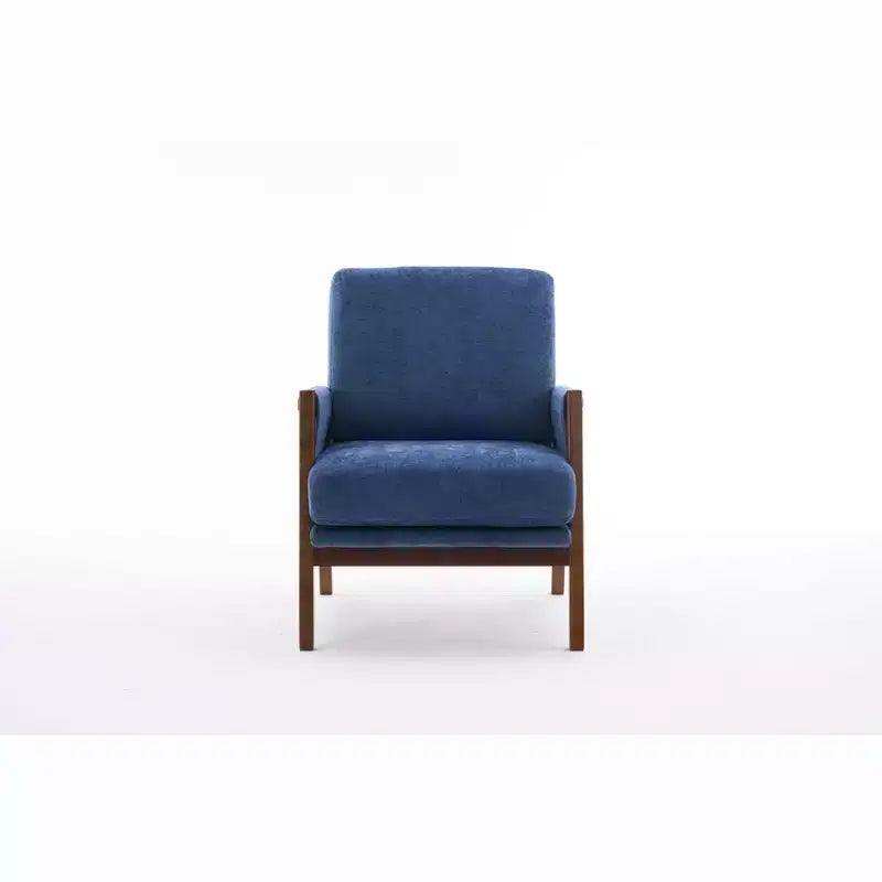 Fauteuil d'appoint moderne du milieu du siècle TUYOHW avec fauteuil de salon en bois rembourré en chenille avec accoudoir Fauteuils simples pour le salon, la chambre