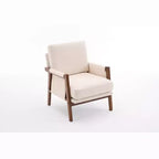 Fauteuil d'appoint moderne du milieu du siècle TUYOHW avec fauteuil de salon en bois rembourré en chenille avec accoudoir Fauteuils simples pour le salon, la chambre