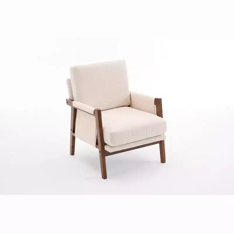 Fauteuil d'appoint moderne du milieu du siècle TUYOHW avec fauteuil de salon en bois rembourré en chenille avec accoudoir Fauteuils simples pour le salon, la chambre