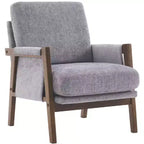 Fauteuil d'appoint moderne du milieu du siècle TUYOHW avec fauteuil de salon en bois rembourré en chenille avec accoudoir Fauteuils simples pour le salon, la chambre