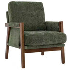 Fauteuil d'appoint moderne du milieu du siècle TUYOHW avec fauteuil de salon en bois rembourré en chenille avec accoudoir Fauteuils simples pour le salon, la chambre