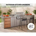 Tiroirs de cuisine extérieure, tiroirs triples encastrables en acier inoxydable de 35,56 cm L x 60,96 cm H x 45,72 cm P, tiroirs de barbecue pour îlot de cuisine extérieure