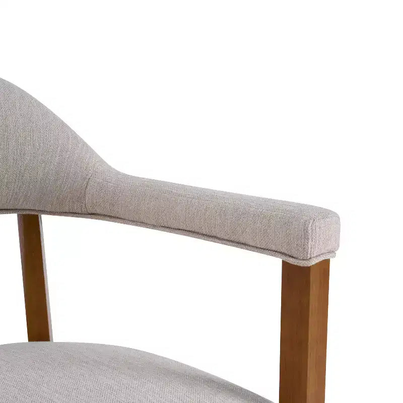 Christopher Knight Home Seokjin Chaises de salle à manger modernes rembourrées en bois d'hévéa avec accoudoirs (lot de 4)