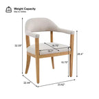 Christopher Knight Home Seokjin Chaises de salle à manger modernes rembourrées en bois d'hévéa avec accoudoirs (lot de 4)