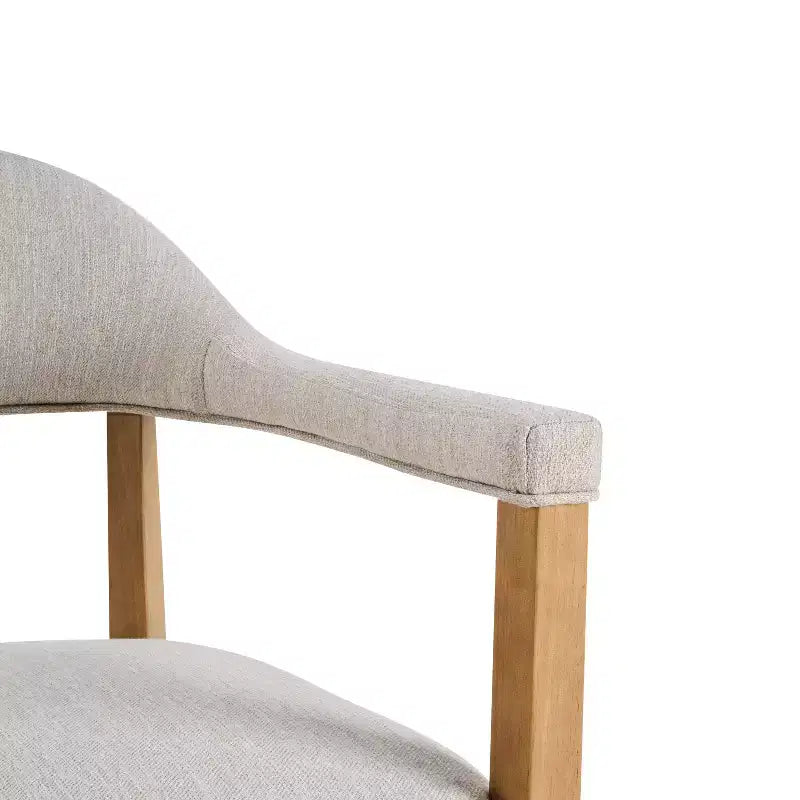 Christopher Knight Home Seokjin Chaises de salle à manger modernes rembourrées en bois d'hévéa avec accoudoirs (lot de 4)