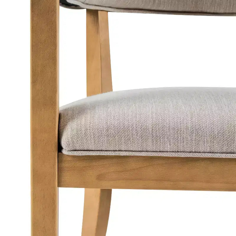 Christopher Knight Home Seokjin Chaises de salle à manger modernes rembourrées en bois d'hévéa avec accoudoirs (lot de 4)