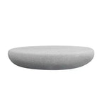 Table basse ovale moderne Table centrale vintage Table de canapé, sans assemblage, Gris pierre mat - ModernLuxe