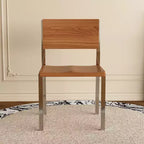 Chaise de salle à manger moderne minimaliste Luck Live (lot de 2) - Piétement en acier inoxydable et assise en bois massif