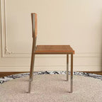 Chaise de salle à manger moderne minimaliste Luck Live (lot de 2) - Piétement en acier inoxydable et assise en bois massif