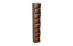 VIYET 718-Étagère ultra-mince réglable, Présentoir en MDF Noyer avec bordure ondulée (Organisateur de bureau amovible)