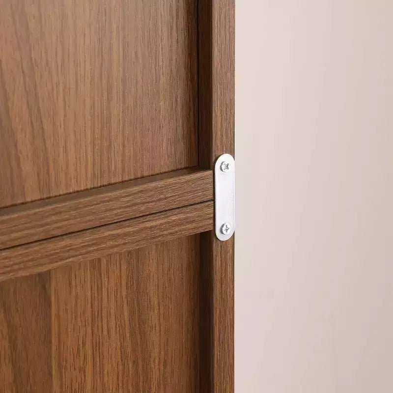 VIYET 718-Étagère ultra-mince réglable, Présentoir en MDF Noyer avec bordure ondulée (Organisateur de bureau amovible)