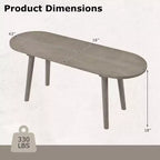 Banc de salle à manger Costway 43'' en bois massif de style ferme, lot de 2 avec pieds en bois d'hévéa pour la cuisine