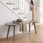 Banc de salle à manger Costway 43'' en bois massif de style ferme, lot de 2 avec pieds en bois d'hévéa pour la cuisine