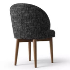 Lot de 2 Chaises de Salle à Manger Mid-Century Modernes, Chaises de Cuisine Rembourrées en Chenille avec Pieds en Bois Massif et Dossier Rond Incurvé - Panipeachy