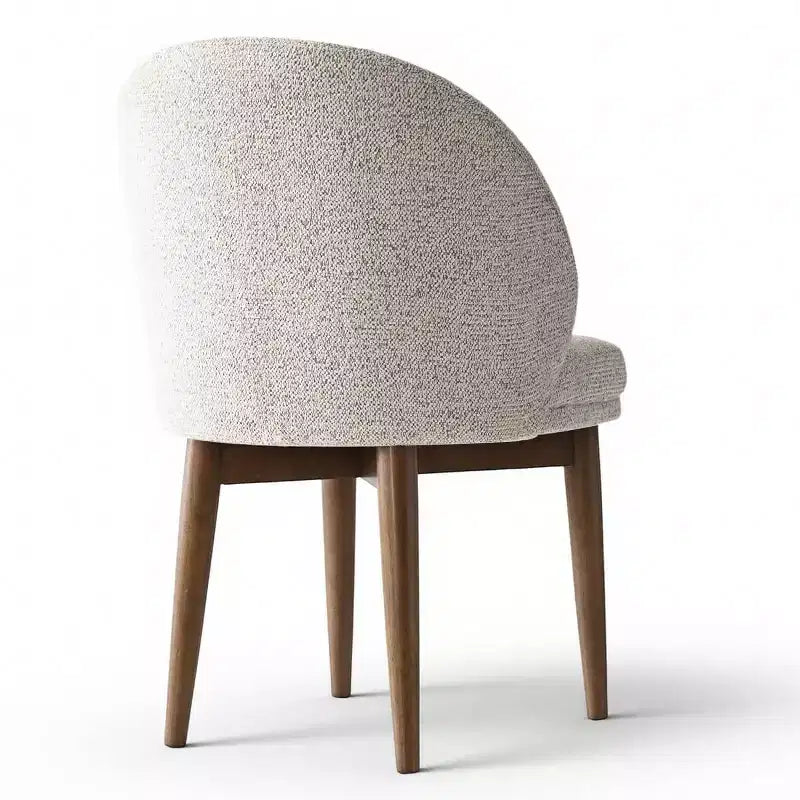 Lot de 2 Chaises de Salle à Manger Mid-Century Modernes, Chaises de Cuisine Rembourrées en Chenille avec Pieds en Bois Massif et Dossier Rond Incurvé - Panipeachy