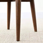 Lot de 2 Chaises de Salle à Manger Mid-Century Modernes, Chaises de Cuisine Rembourrées en Chenille avec Pieds en Bois Massif et Dossier Rond Incurvé - Panipeachy