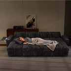 Canapé convertible d'angle MooxvMoo 122 avec rangement, table d'appoint, ports USB et porte-gobelets Jet, avec lit gigogne et dossier réglable
