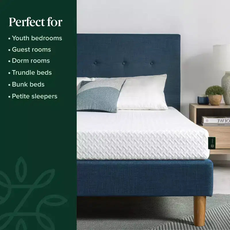 Matelas en mousse à mémoire de forme essentiel ZINUS 6 Twin Cooling, sans fibre de verre, fermeté moyenne, couches rafraîchissantes et respirantes, matériaux certifiés sûrs