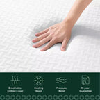 Matelas en mousse à mémoire de forme essentiel ZINUS 6 Twin Cooling, sans fibre de verre, fermeté moyenne, couches rafraîchissantes et respirantes, matériaux certifiés sûrs