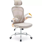 Chaise de bureau ergonomique Acekool avec accoudoirs relevables, siège large en maille, soutien lombaire, chaise de bureau d'ordinateur pour chambre à coucher et bureau